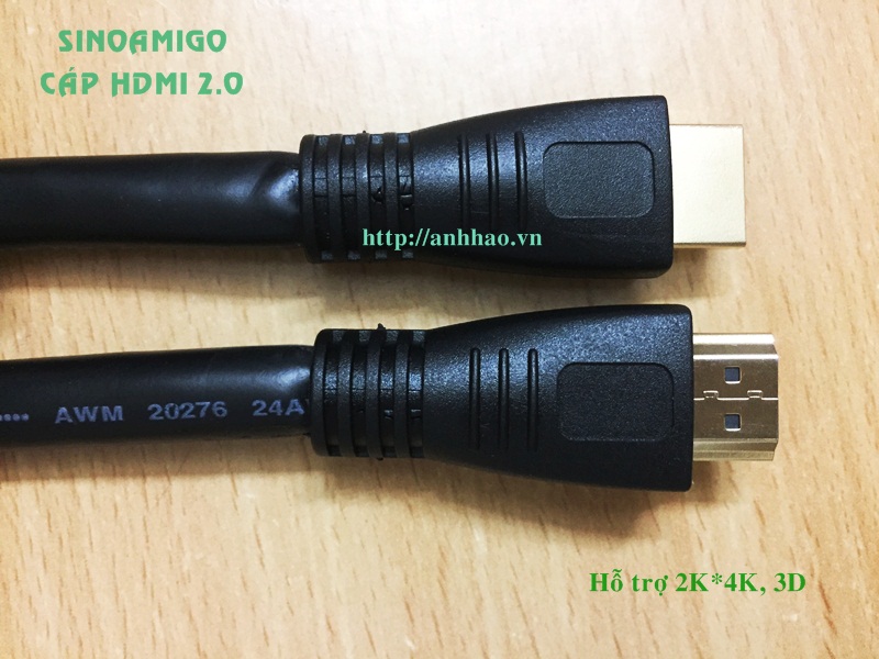 Cáp HDMI 2.0 dài 10M Sinoamigo SN: 31007 chính hãng hỗ trợ 3D, Full HD 4K*2K